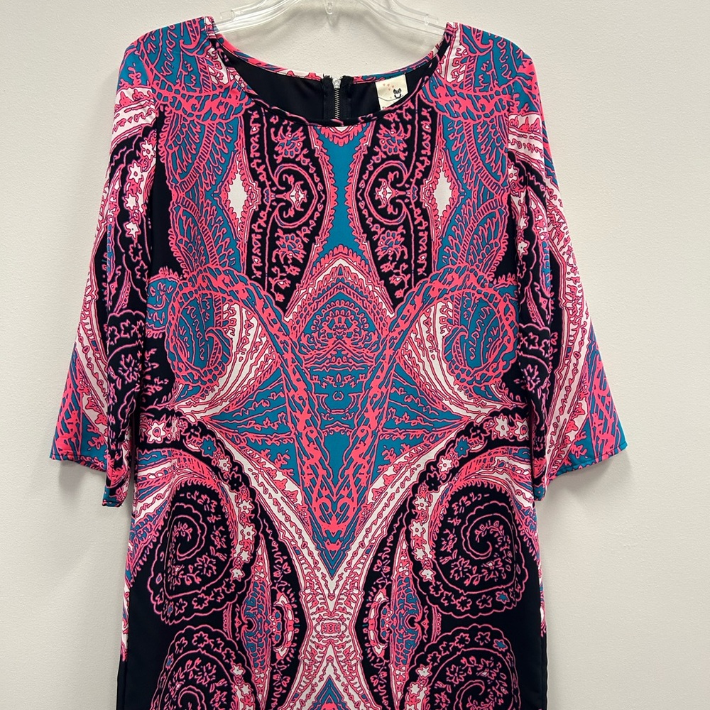 Pink Owl High Low Graphic Dress in Purple and Pink